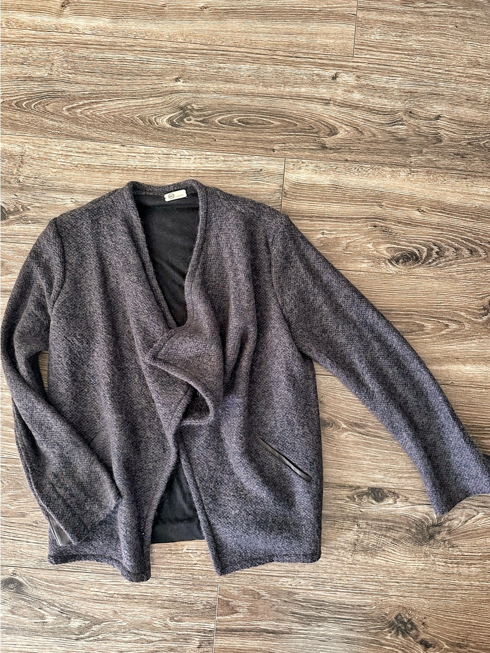 Ag Adriano Goldschmied Open-Front Heathered Blue Gray Cardigan